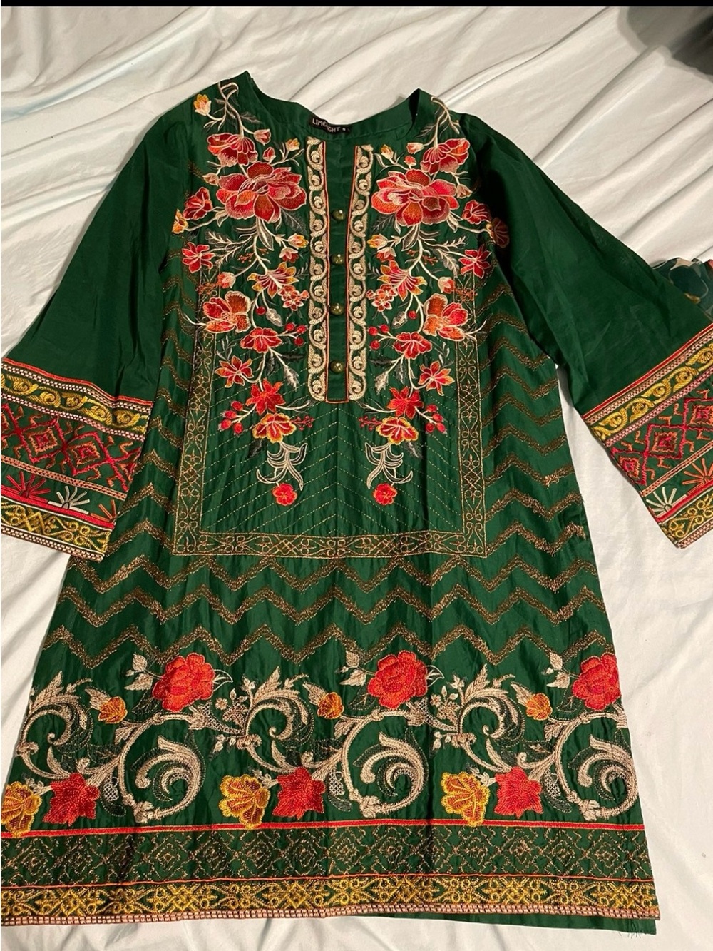 Pakistani/ Indian Limelight Embroidered Green Floral Women’s Dress